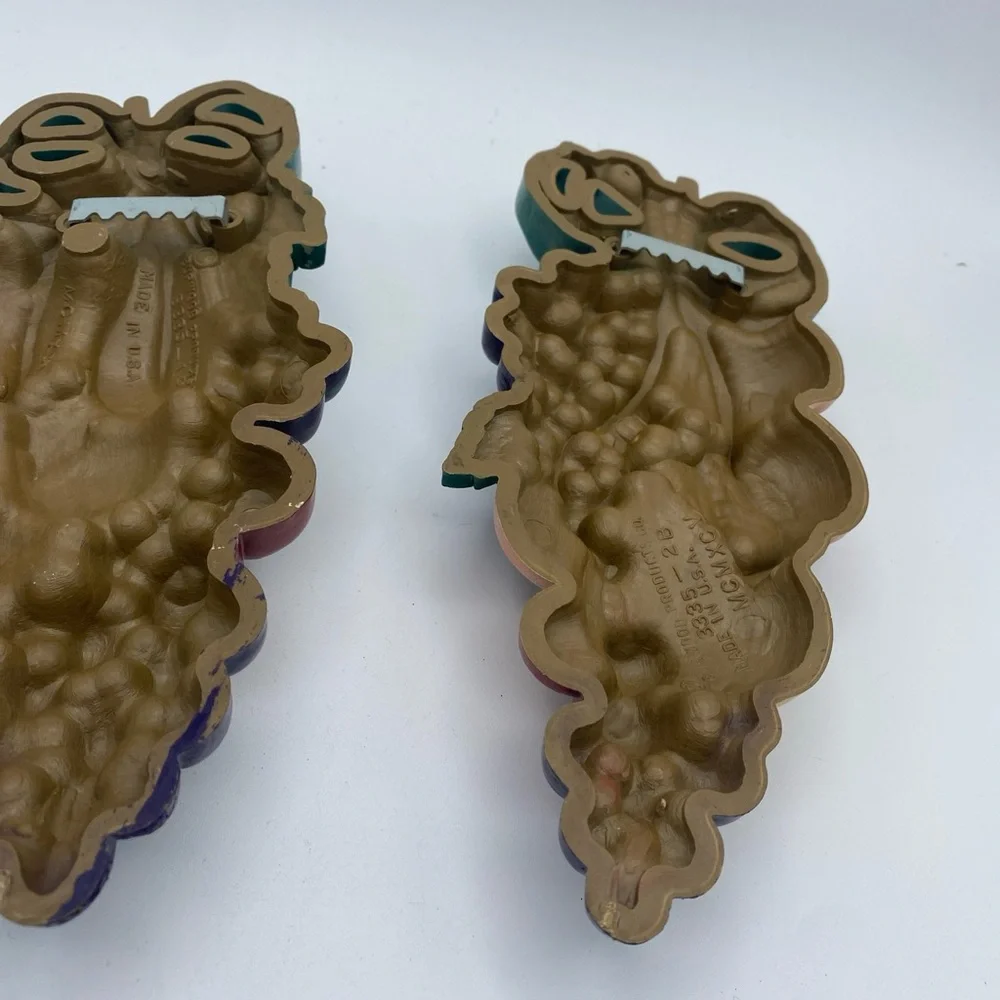 VTG 90’s  Burwood Products Fruit Kitchen Wall Decor Grapes apple 8.5”